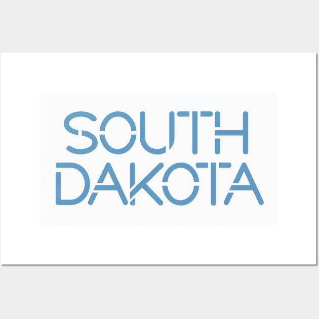 South Dakota Blue Wall Art by Dale Preston Design